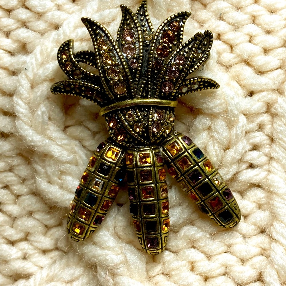 Heidi Daus Indian Corn Harvest Pin/Brooch